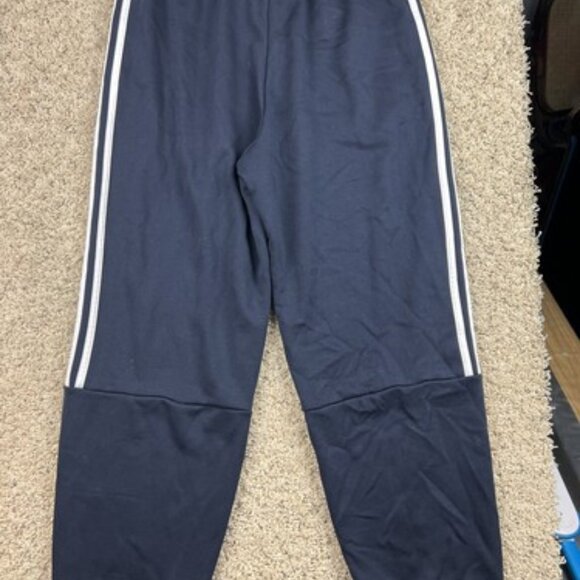 adidas Climalite Mens LARGE Blue Activewear Workout Jogging Pants 3 Striped - Picture 4 of 5